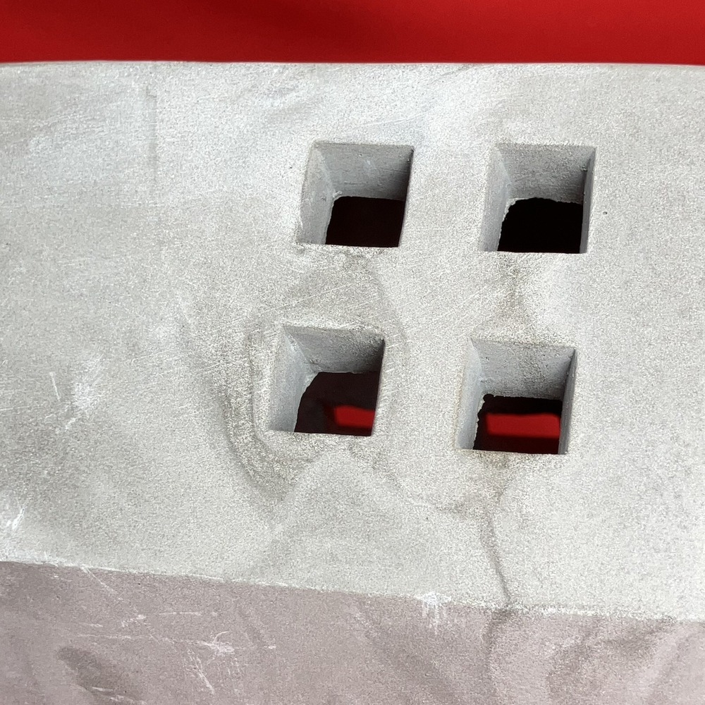 Large 8" Tea Light Concrete Building / House Modern Cement Decorative / Flaws #1 - Picture 13 of 16